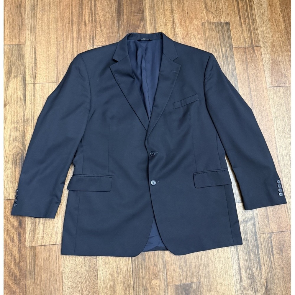 Jos A Bank Blazer Mens 46R Tailored Wool 2-Button Suit Jacket Coat Blue